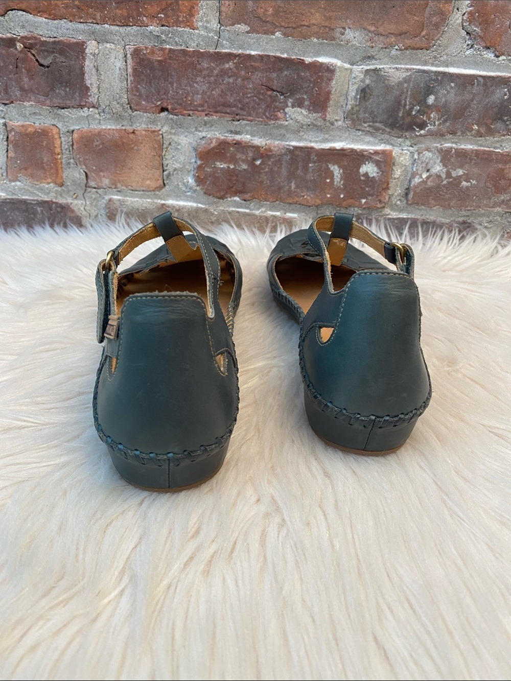 Pikolinos Salamanca Leather T-Strap Sandals - Emerald, Size EUR 42 / US 11.5-12 - Picture 6 of 15